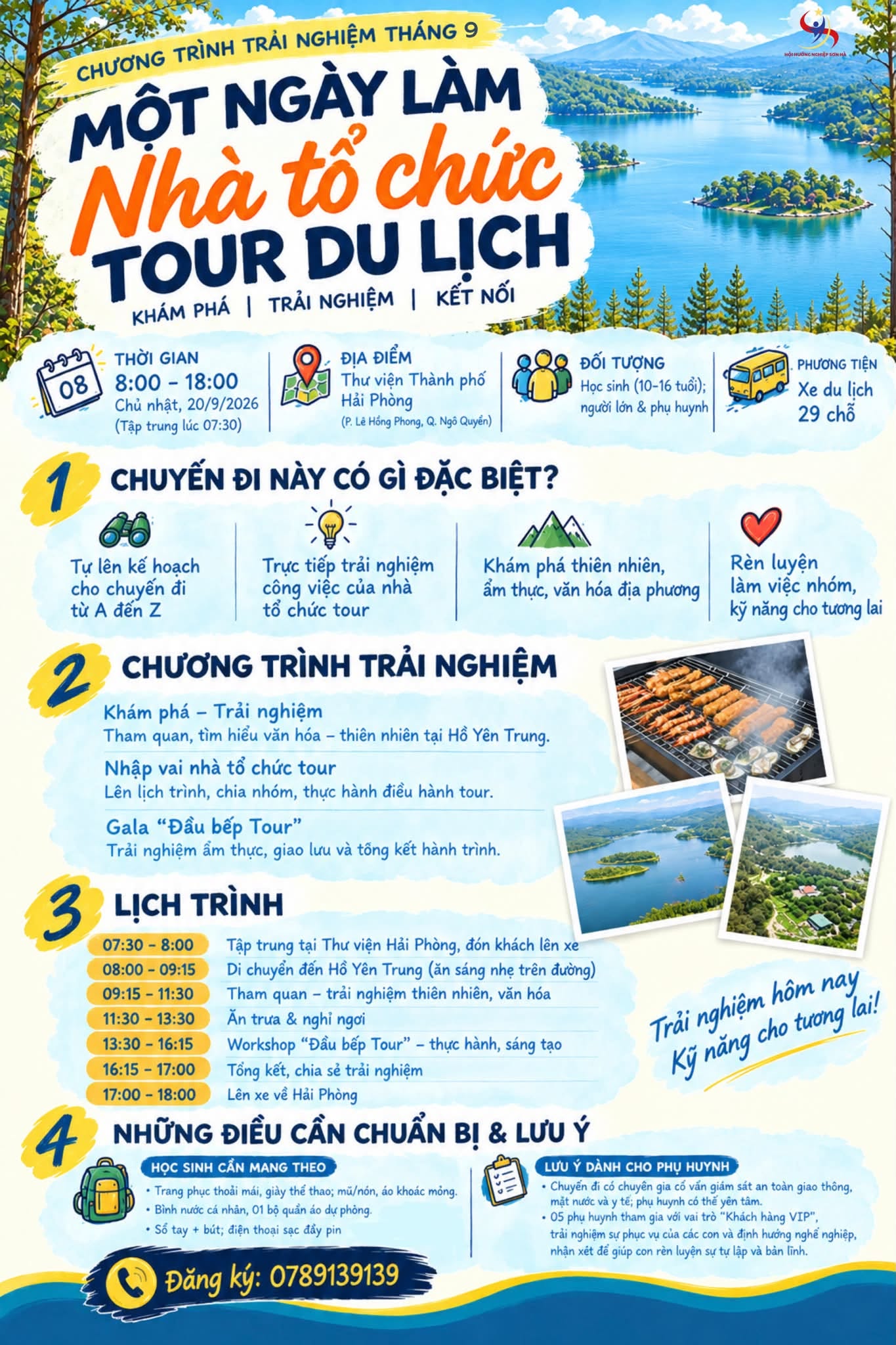 CHƯƠNG TRÌNH TRẢI NGHIỆM NGHỀ THÁNG 9: MỘT NGÀY LÀM NHÀ TỔ CHỨC TOUR DU LỊCH